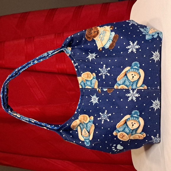 Snowflake * Teddybear Bunny Handbag Handmade Softform Machine Washable BG220 - Picture 3 of 13